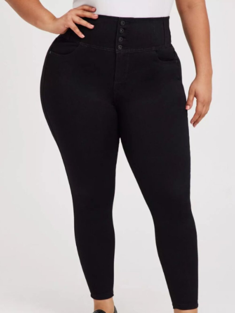 Corset Skinny Classic Black Super High Rise Women’s Jeans Torrid Plus Size